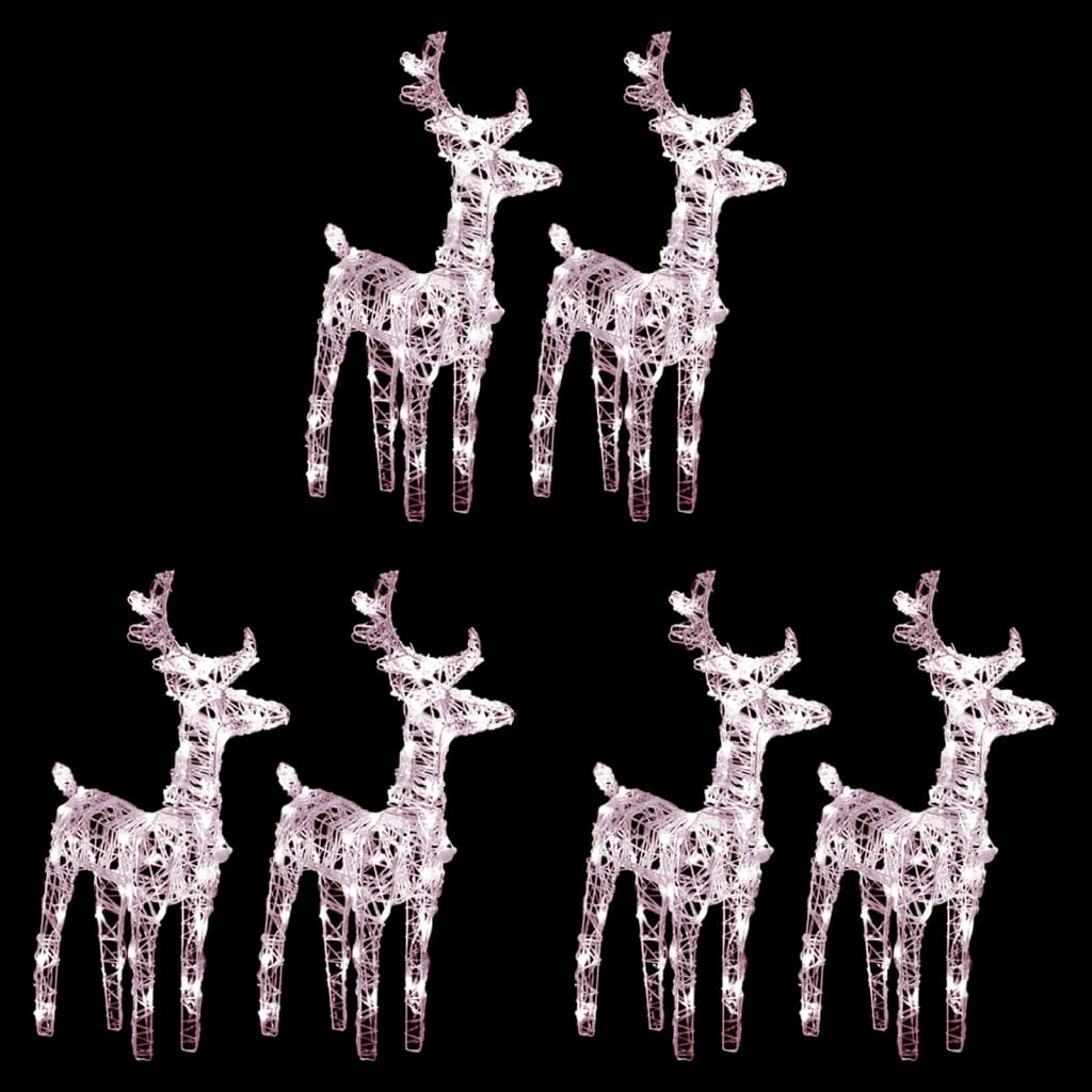 Vidaxl Christmas Animals 6 st 240 LEDS acrylique blanc chaud