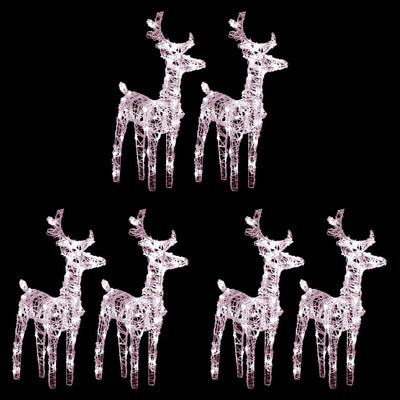 Vidaxl Christmas Animals 6 st 240 LEDS acrylique blanc chaud