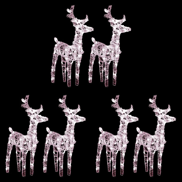 Vidaxl Christmas Animals 6 st 240 LEDS acrylique blanc chaud
