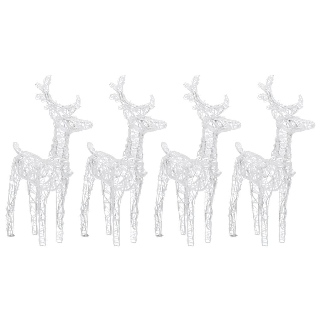 Vidaxl Christmas Animals 4 St 160 LEDS acrylique blanc froid blanc