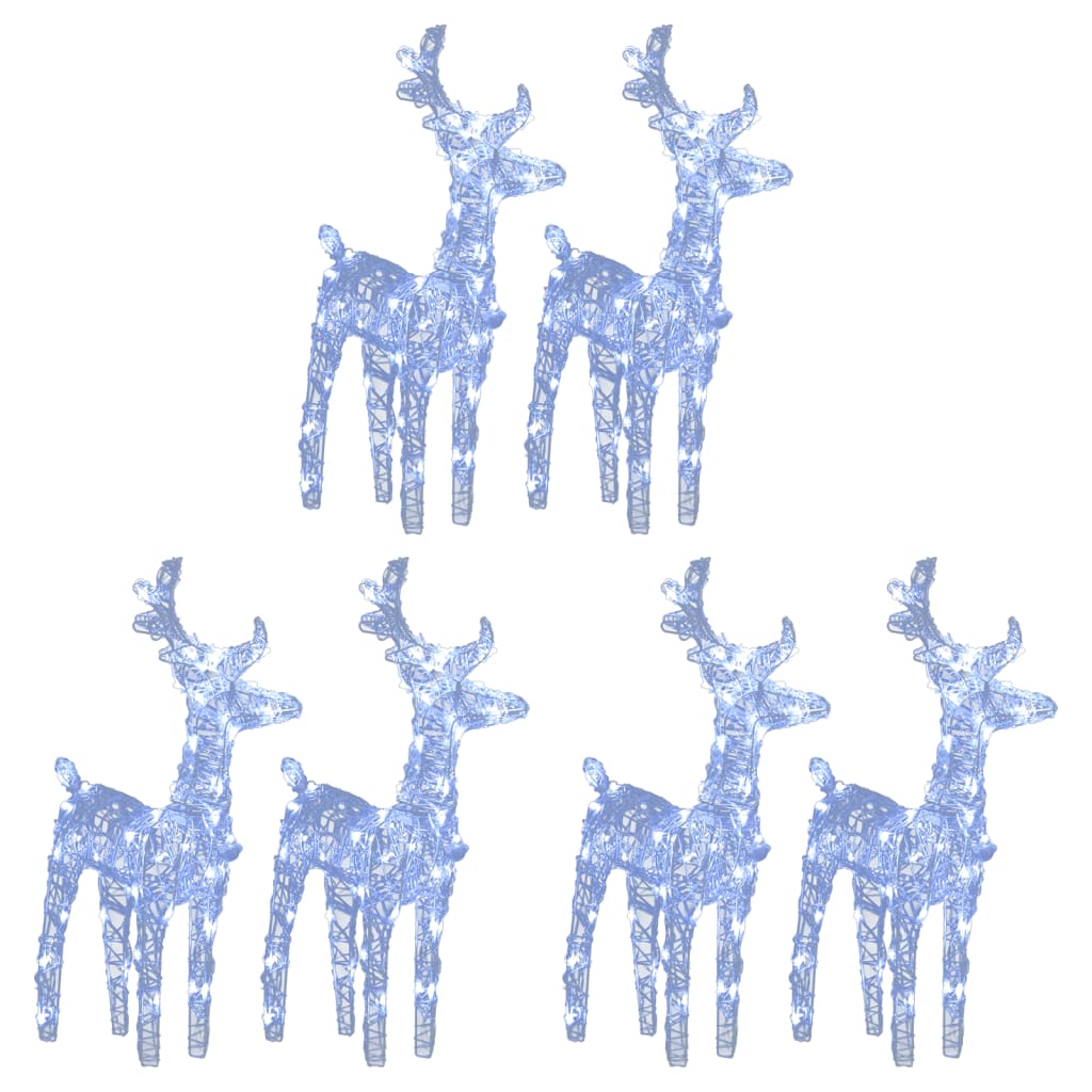 Vidaxl Christmas Animals 6 st 240 LEDS acrylique blanc froid blanc