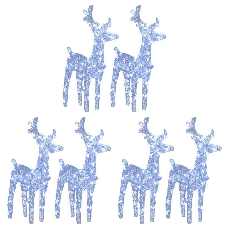 Vidaxl Christmas Animals 6 st 240 LEDS acrylique blanc froid blanc