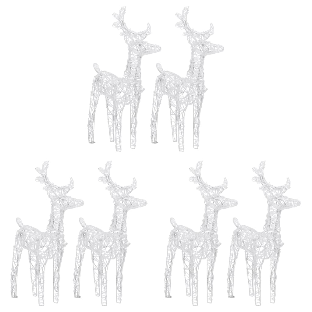 Vidaxl Christmas Animals 6 st 240 LEDS acrylique blanc froid blanc