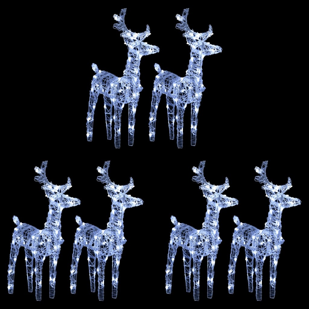 Vidaxl Christmas Animals 6 st 240 LEDS acrylique blanc froid blanc