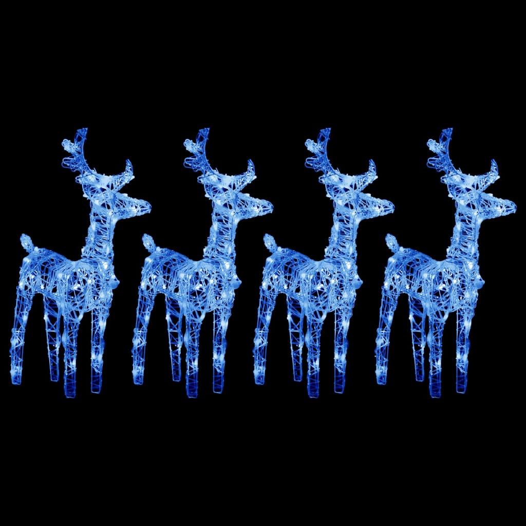 Vidaxl Christmas Animals 4 St 160 LEDS Bleu acrylique