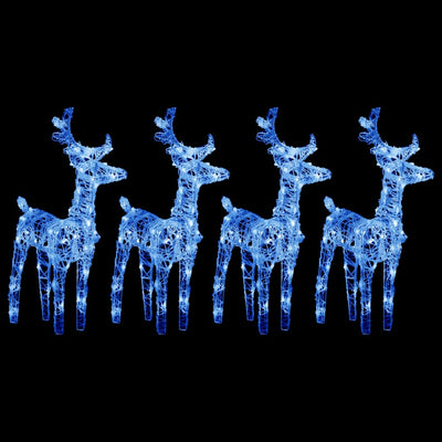 Vidaxl Christmas Animals 4 St 160 LEDS Bleu acrylique