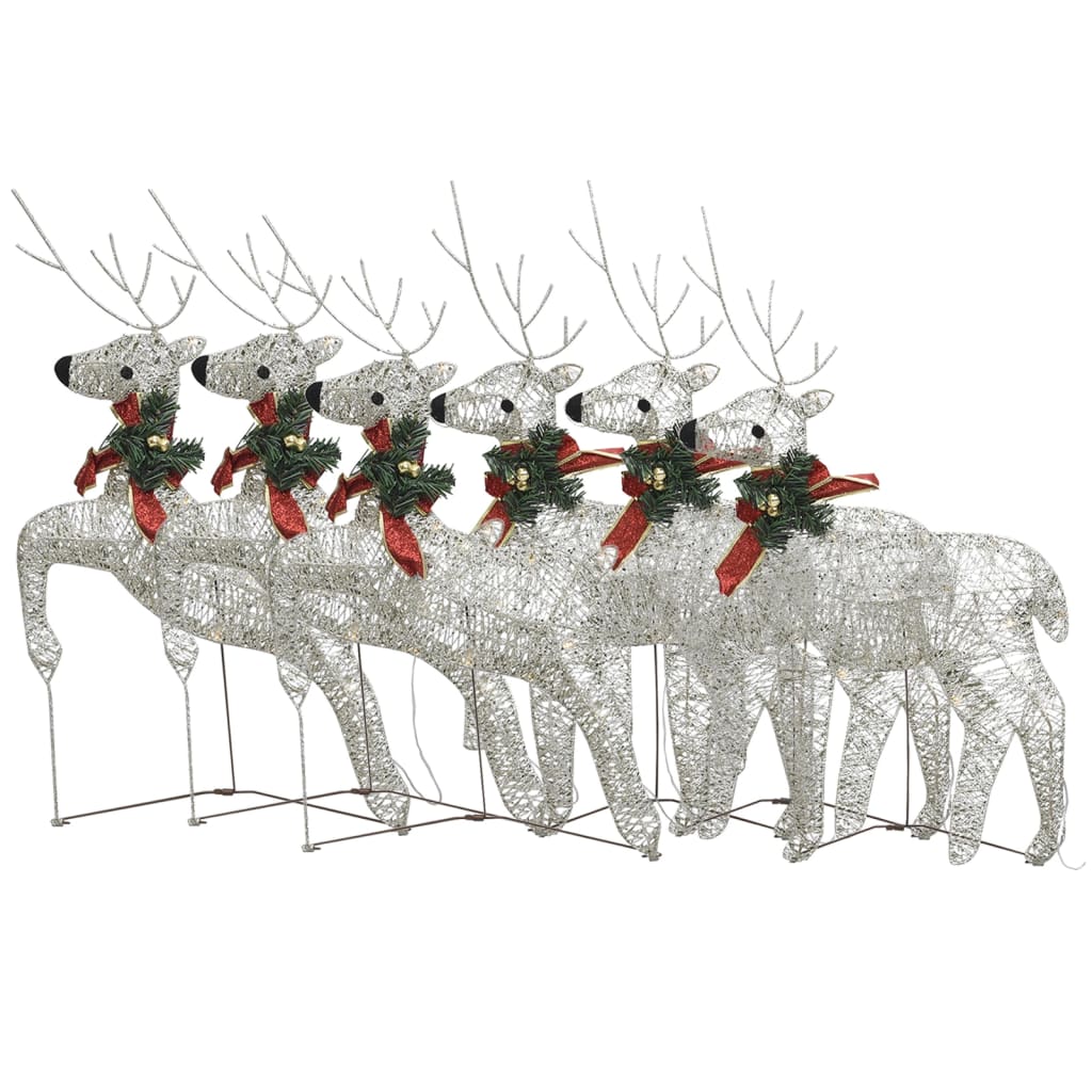 Vidaxl Christmas Animals 6 st 120 LEDS Gold colored