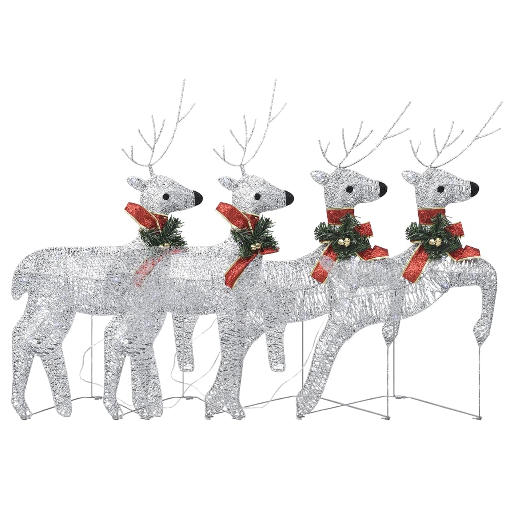 Vidaxl Christmas Animals 4 St 80 LEDS Silver Colored