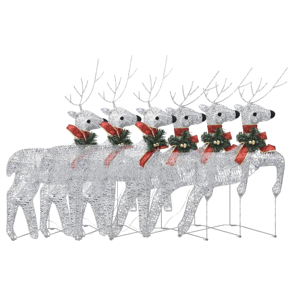 Vidaxl Christmas Animals 6 st 120 LEDS Silver