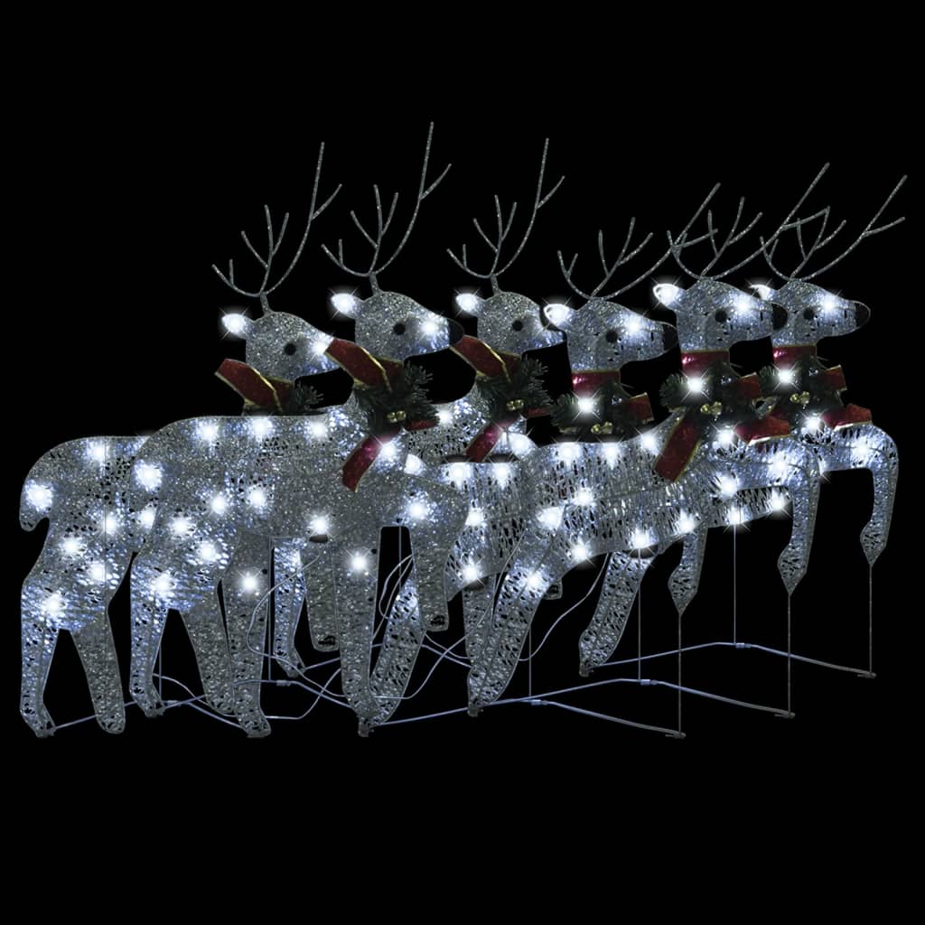Vidaxl Christmas Animals 6 st 120 LEDS Silver