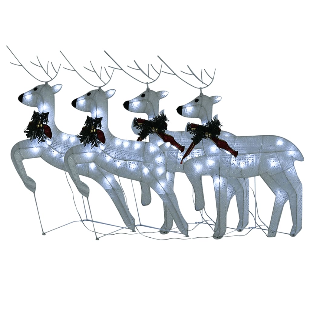 Vidaxl Christmas Animals 4 St 80 LEDS blanc