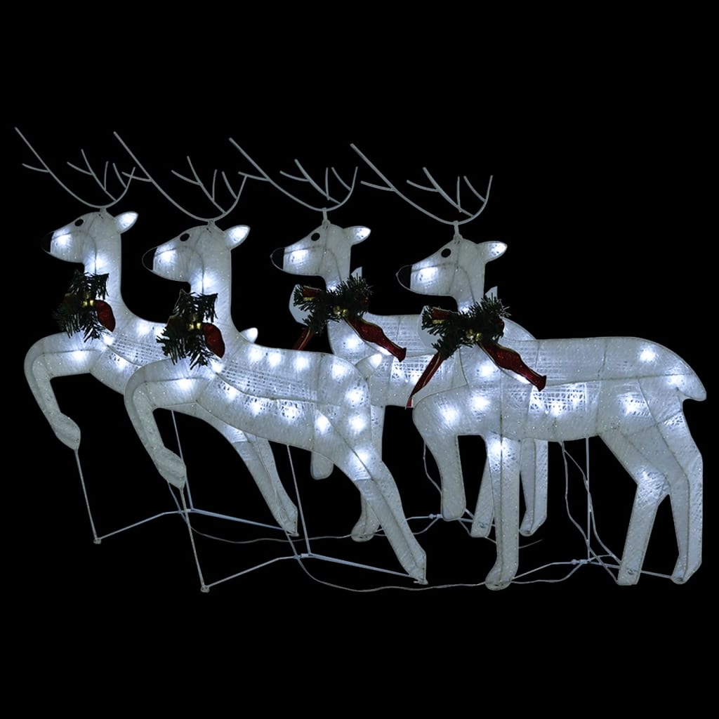 Vidaxl Christmas Animals 4 St 80 LEDS blanc