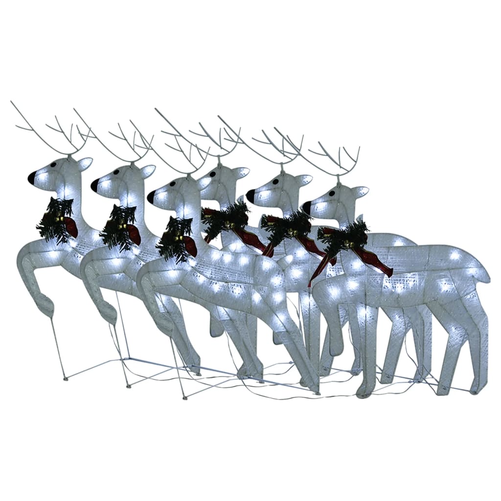 Vidaxl Christmas Animals 6 st 120 LEDS blanc