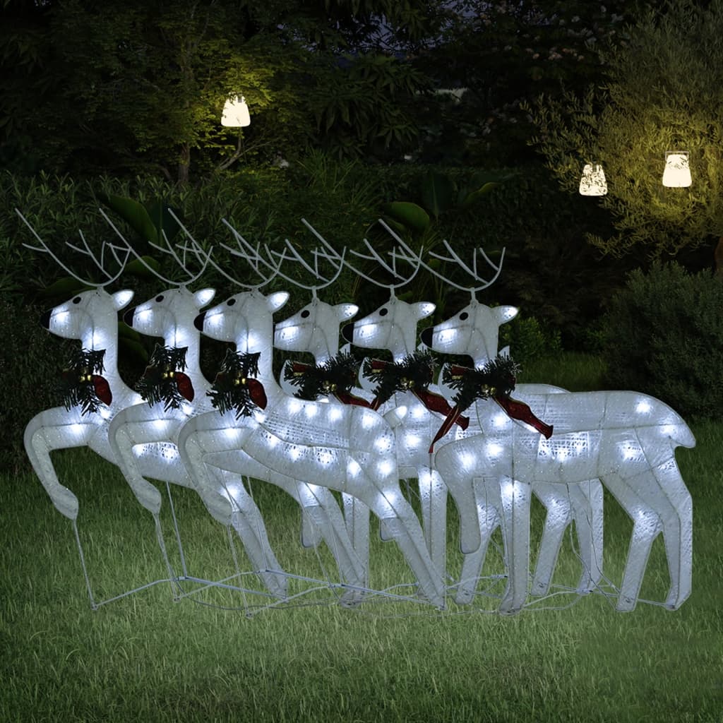 Vidaxl Christmas Animals 6 st 120 LEDS blanc