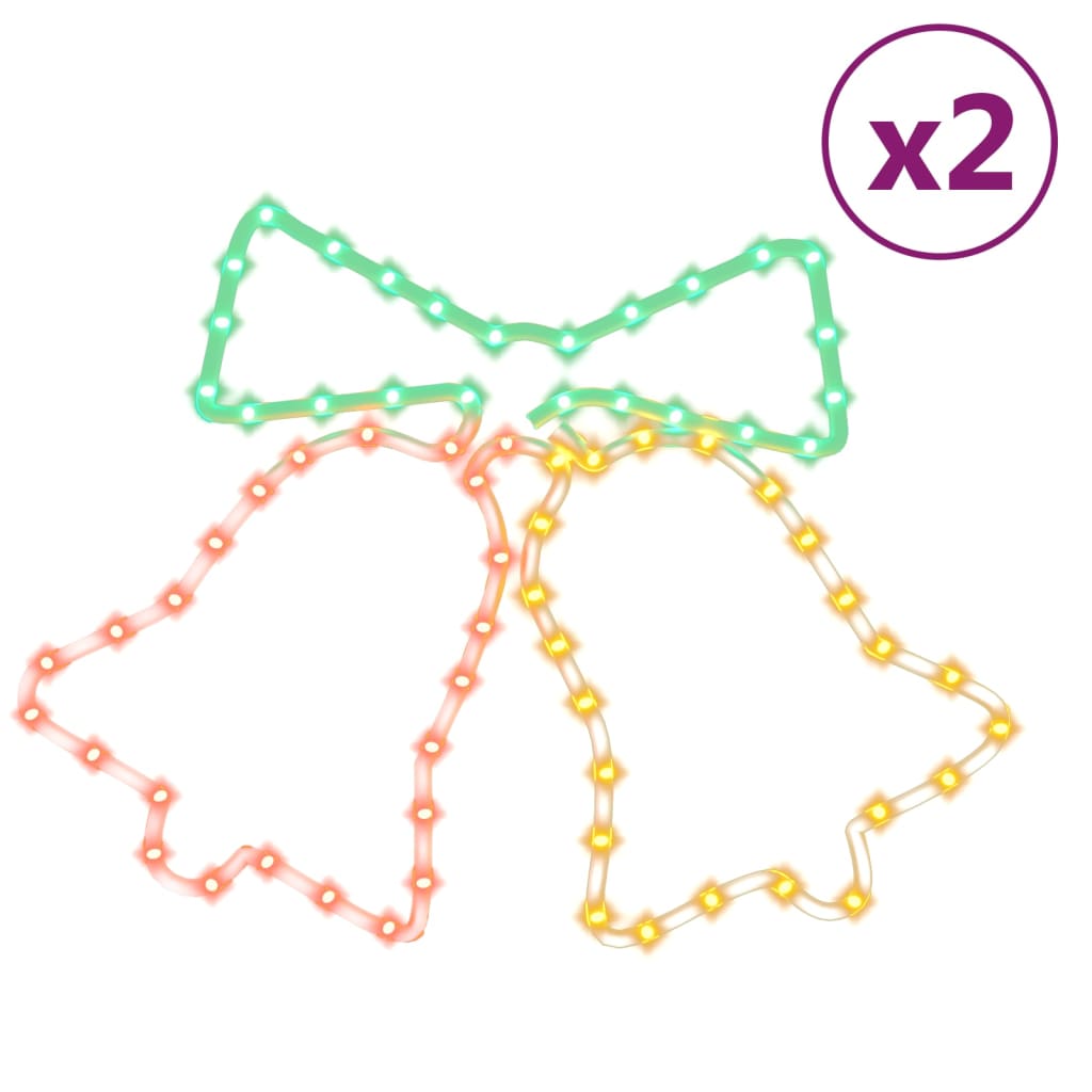VidaXL horloges à chiffres de Noël avec 72 LED 2 pcs 50x56 cm