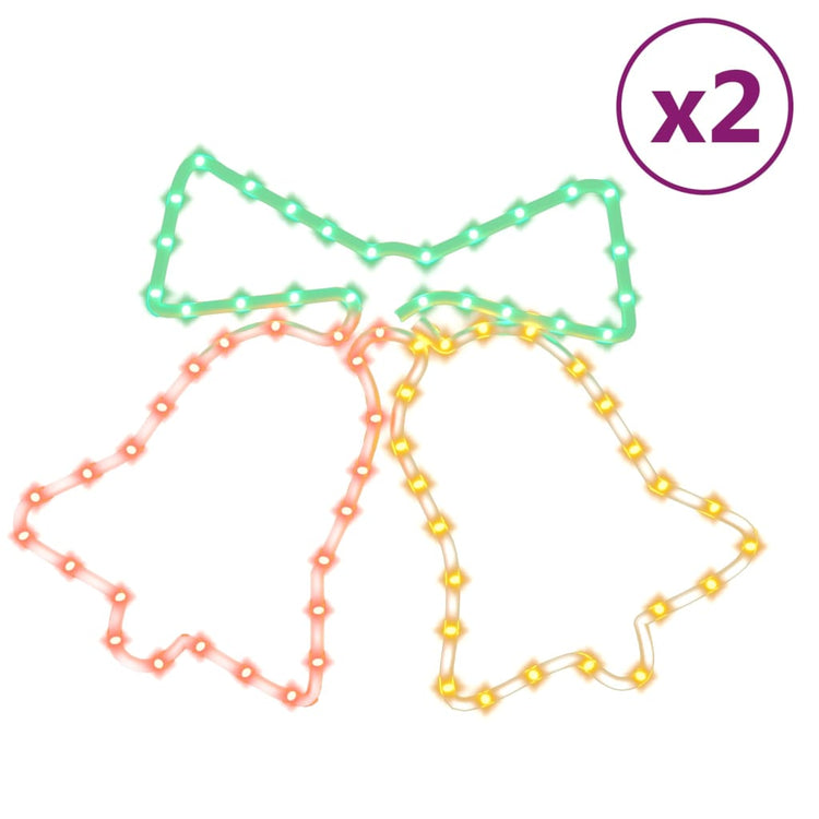 VidaXL horloges à chiffres de Noël avec 72 LED 2 pcs 50x56 cm
