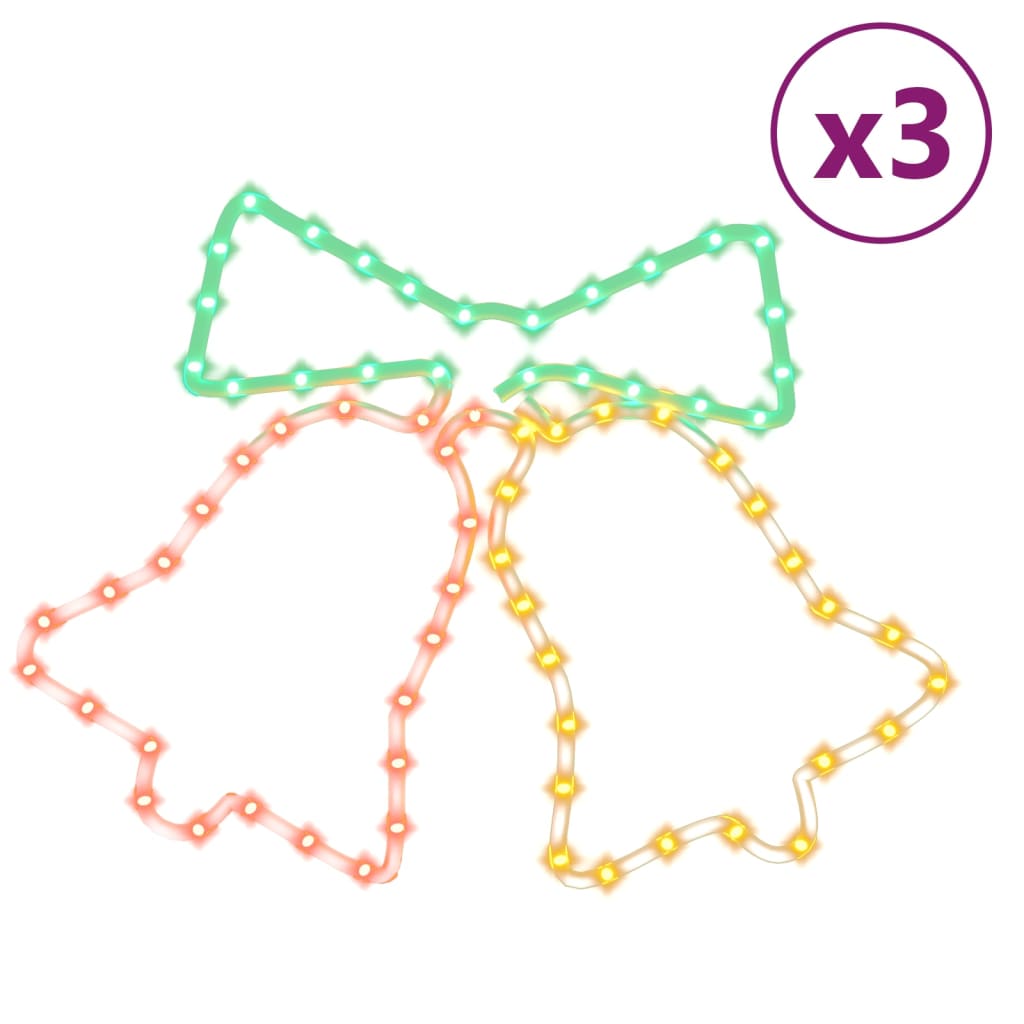 VidaXL horloges à chiffres de Noël avec 72 LED 3 pcs 50x56 cm