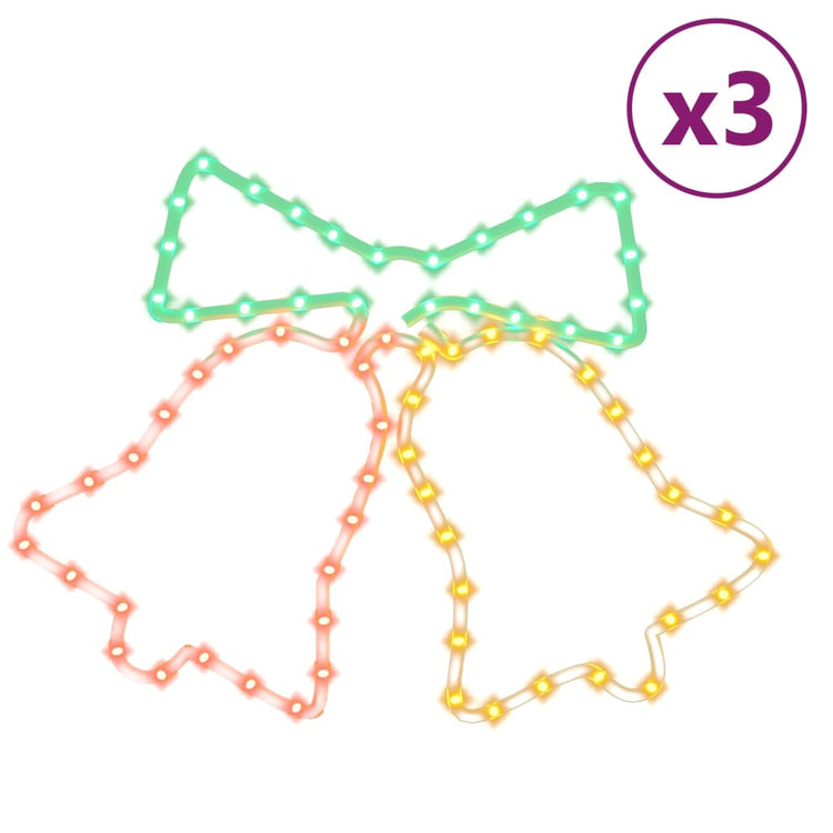 VidaXL horloges à chiffres de Noël avec 72 LED 3 pcs 50x56 cm