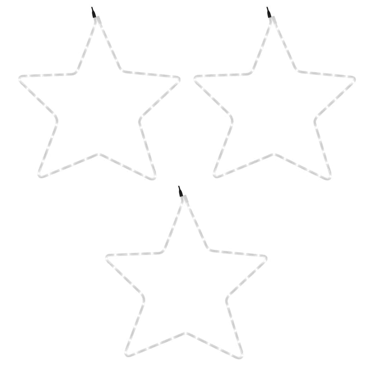 Vidaxl Christmas Figures Stars avec 48 LEDS 3 ST 56 cm White chaud