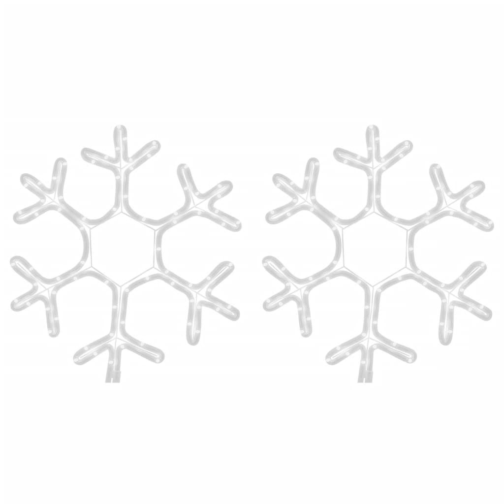 Vidaxx figurine de Noël flocon de neige avec LED 2 pcs 38x37 cm blanc chaud
