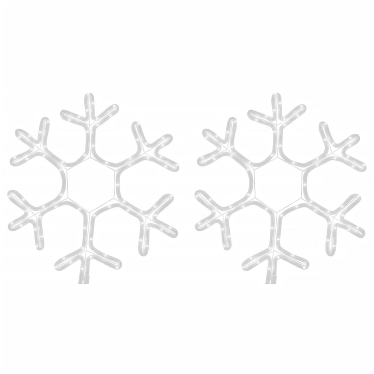 Vidaxx figurine de Noël flocon de neige avec LED 2 pcs 38x37 cm blanc chaud
