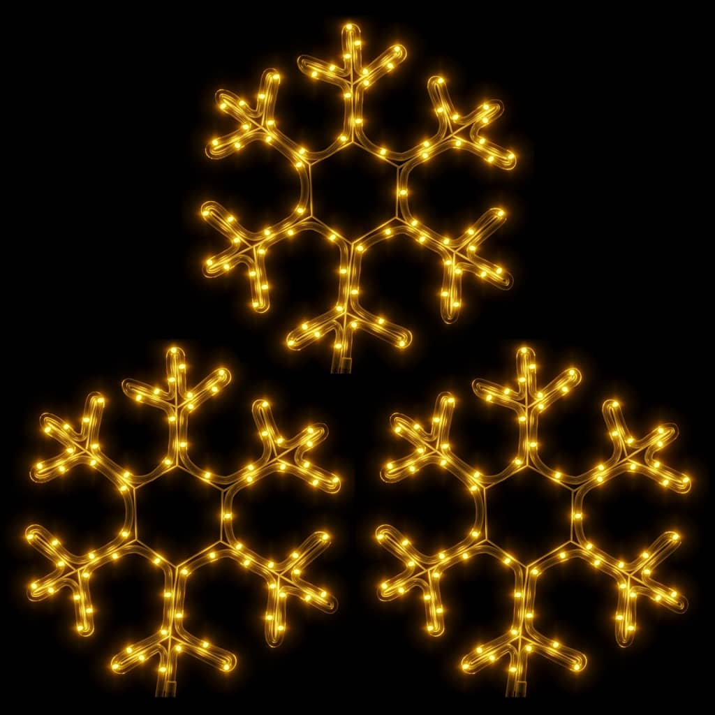 Vidaxx figurine de Noël flocon de neige avec LED 3 pcs 38x37 cm blanc chaud