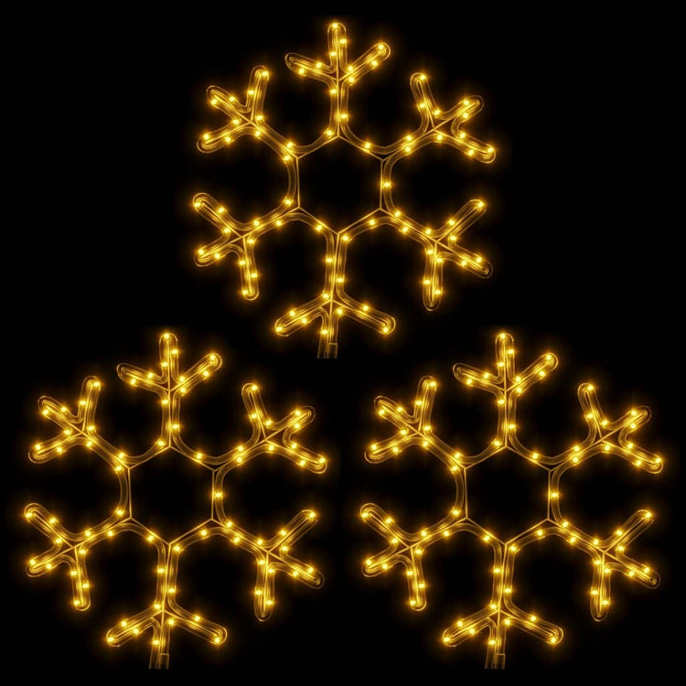 Vidaxx figurine de Noël flocon de neige avec LED 3 pcs 38x37 cm blanc chaud