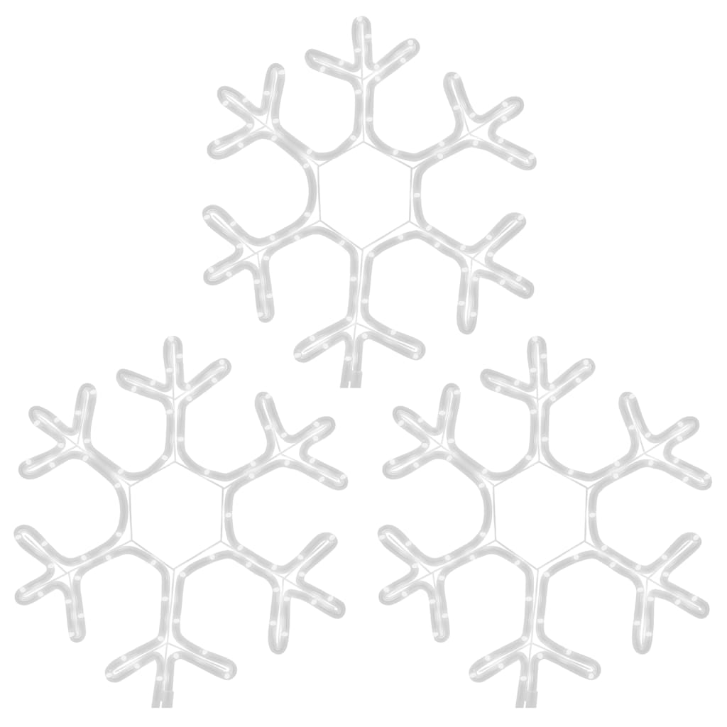 Vidaxx figurine de Noël flocon de neige avec LED 3 pcs 38x37 cm blanc chaud