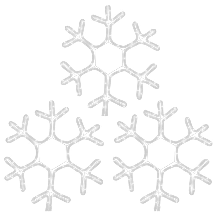 Vidaxx figurine de Noël flocon de neige avec LED 3 pcs 38x37 cm blanc chaud