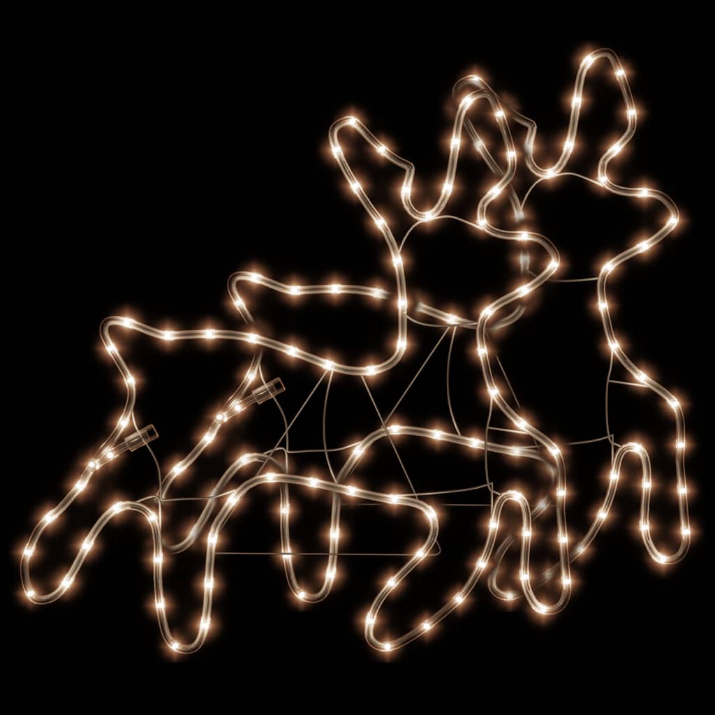 Vidaxl Christmas Figure Rendeer avec LEDS 2 ST 57X55X4,5 cm blanc chaud