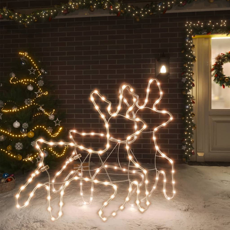 Vidaxl Christmas Figure Rendeer avec LEDS 2 ST 57X55X4,5 cm blanc chaud