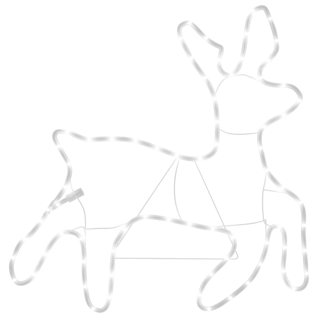 Vidaxl Christmas Figure Rendeer avec LEDS 3 ST 57X55X4,5 cm blanc chaud