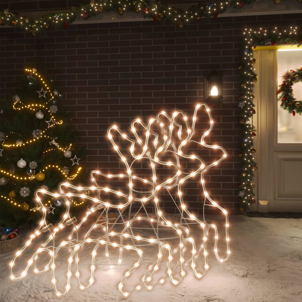 Vidaxl Christmas Figure Rendeer avec LEDS 3 ST 57X55X4,5 cm blanc chaud