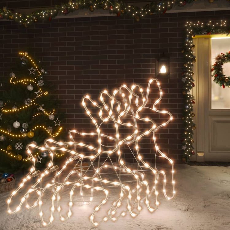Vidaxl Christmas Figure Rendeer avec LEDS 3 ST 57X55X4,5 cm blanc chaud