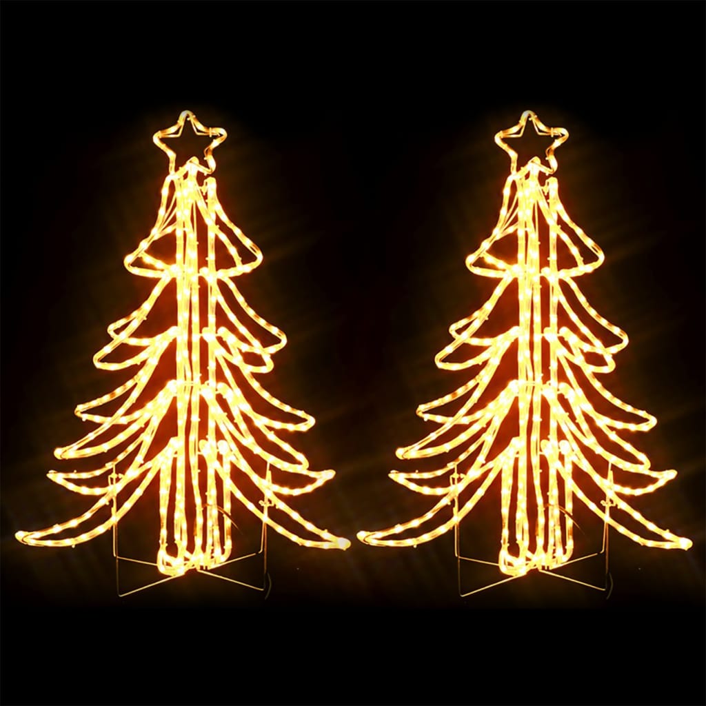 Vidaxl Christmas Figure Boom 2 PCS pliable avec les LED 87x87x93 cm blanc chaud