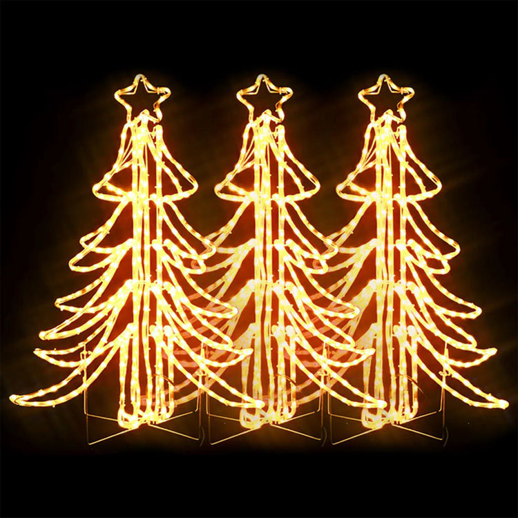 Vidaxl Christmas Figure Boom 3 PCS pliable avec LEDS 87x87x93 cm blanc chaud