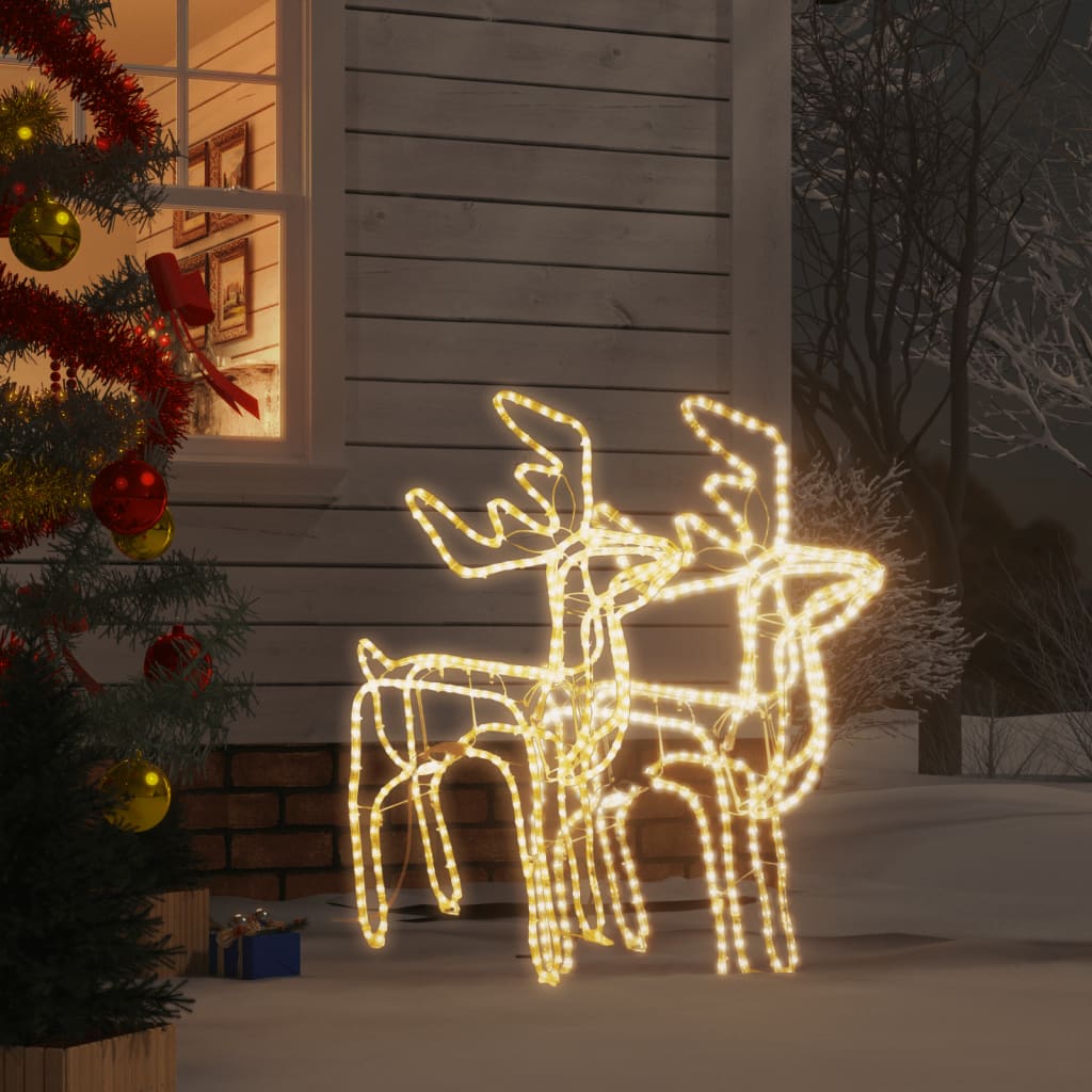 Vidaxl Christmas Figure Rendier 2 PCS 76x42x87 cm blanc chaud