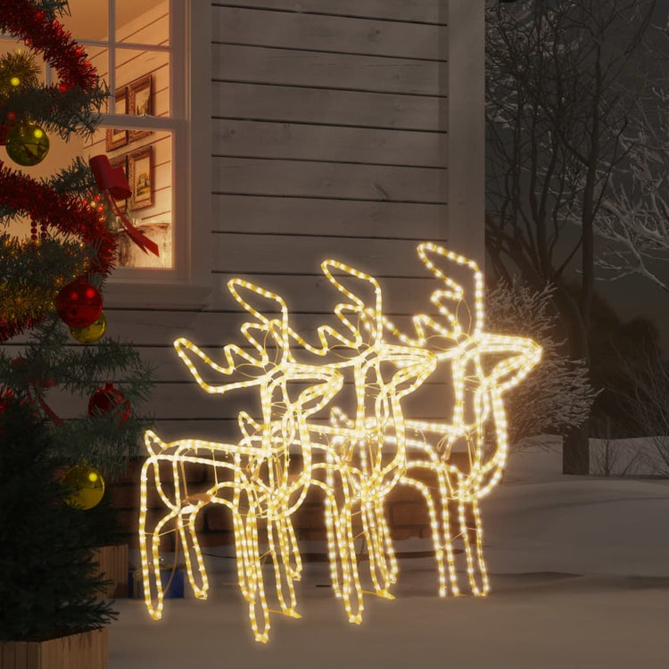 Vidaxl Christmas Figure Rendier 3 ST 76X42X87 CM BLANC CHAUD