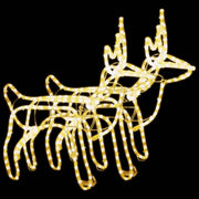 Vidaxl Christmas Figure Rendier 2 ST 60X30X60 CM BLANC CHAUD - afbeelding 2