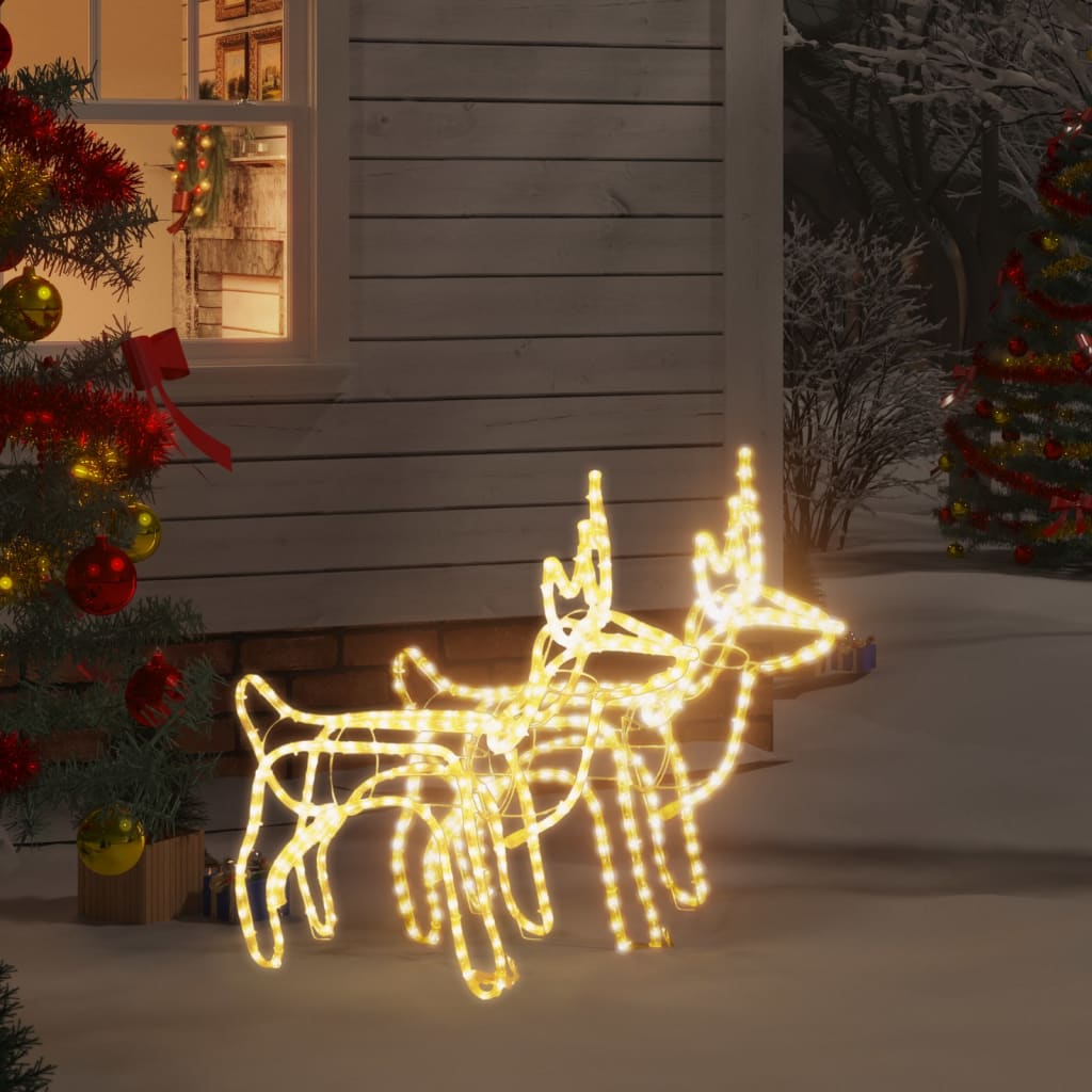 Vidaxl Christmas Figure Rendier 2 ST 60X30X60 CM BLANC CHAUD