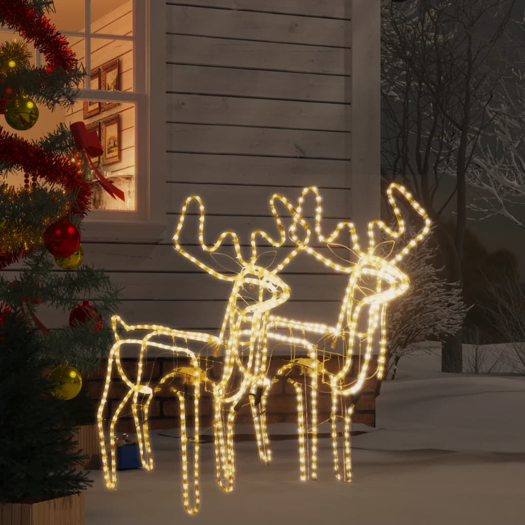 Vidaxl Christmas Figure Rendeer avec la tête mobile 2 ST WHITE CHAUD