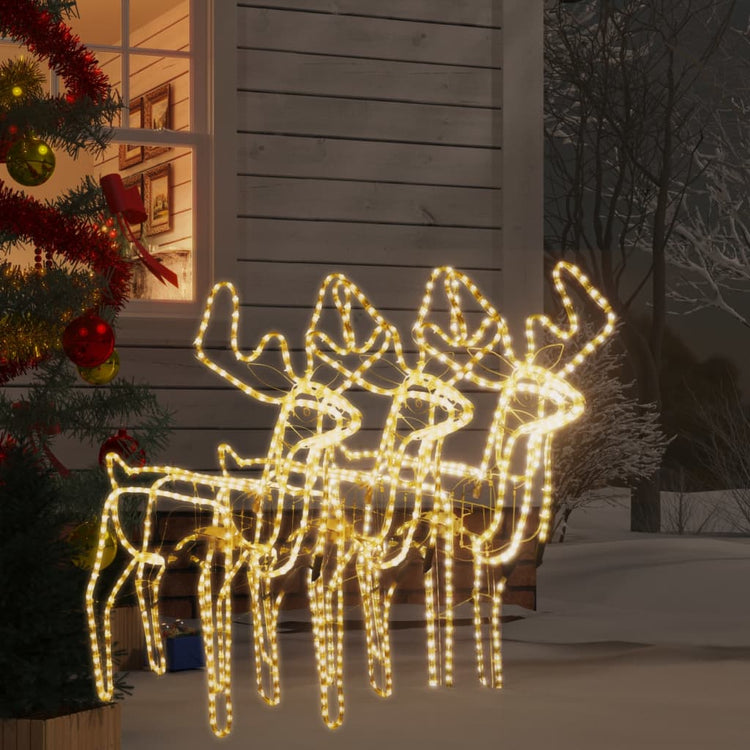 Vidaxl Christmas Figure Rendeer avec la tête mobile 3 St White chaud