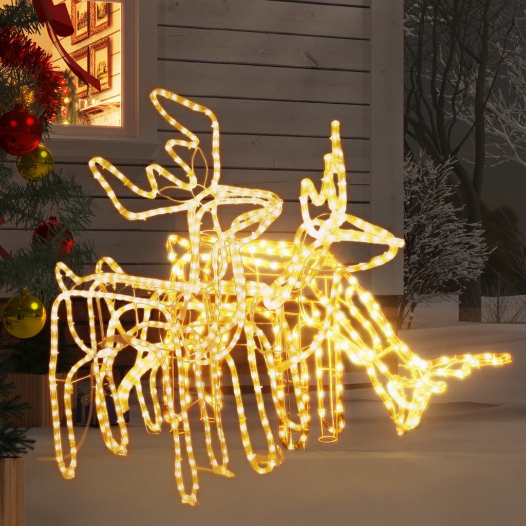 Vidaxl 3 pièces de Noël Sigle de Noël Rendeer White White