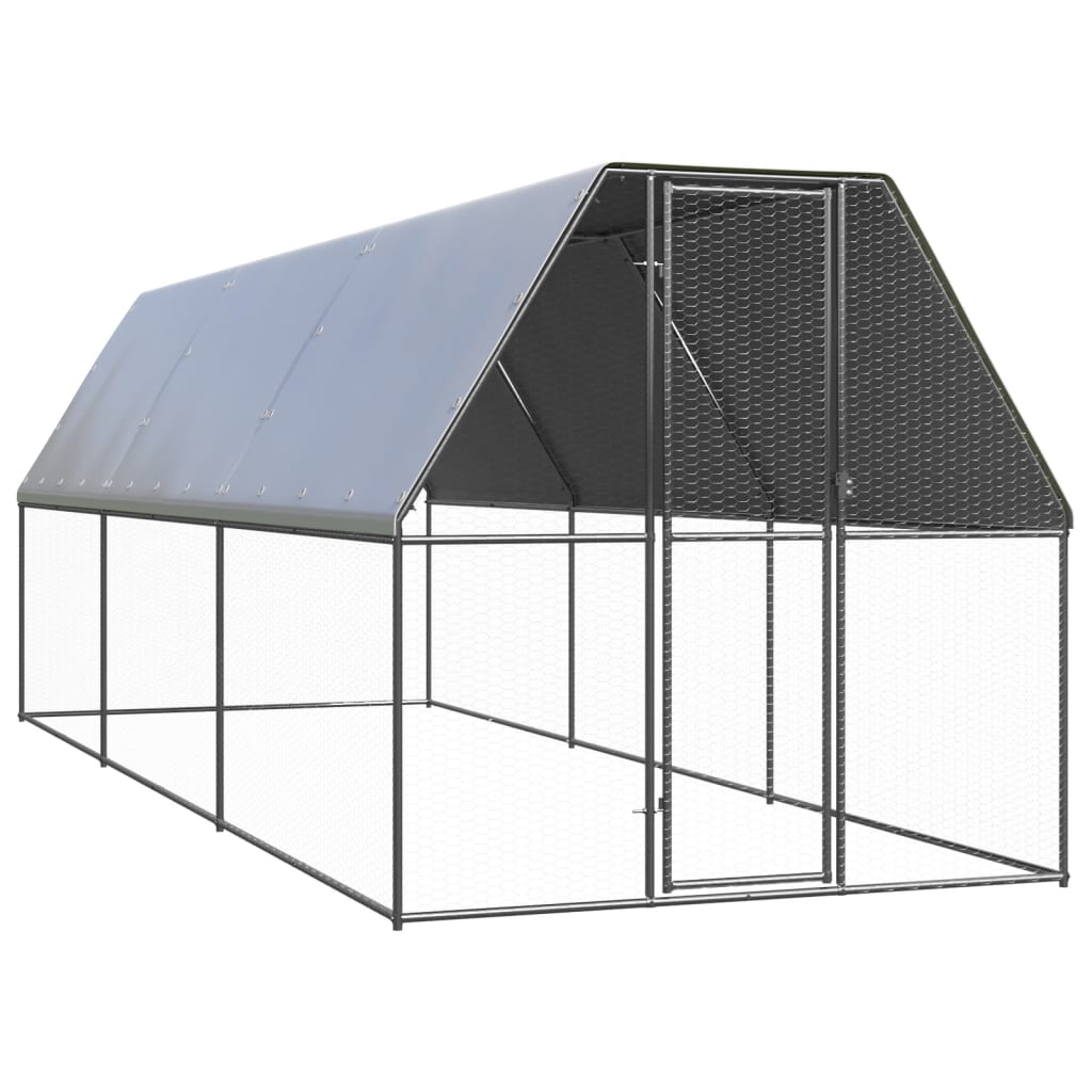Vidaxl Buitenhok pour les poulets 2x6x2 m en acier galvanisé