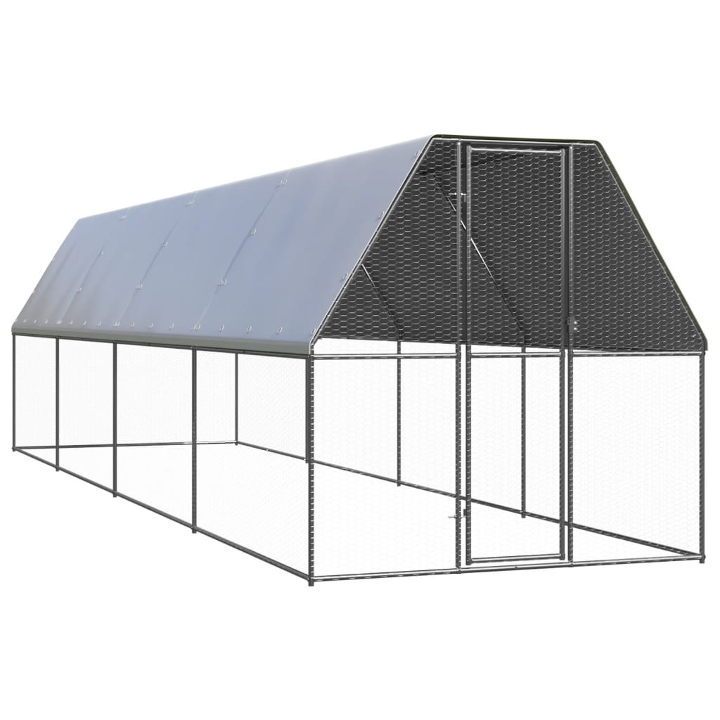 Vidaxl Buitenhok pour les poulets 2x8x2 m en acier galvanisé
