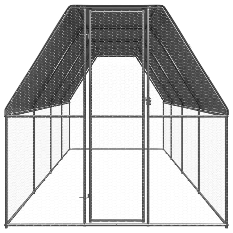 Vidaxl Buitenhok pour les poulets 2x8x2 m en acier galvanisé