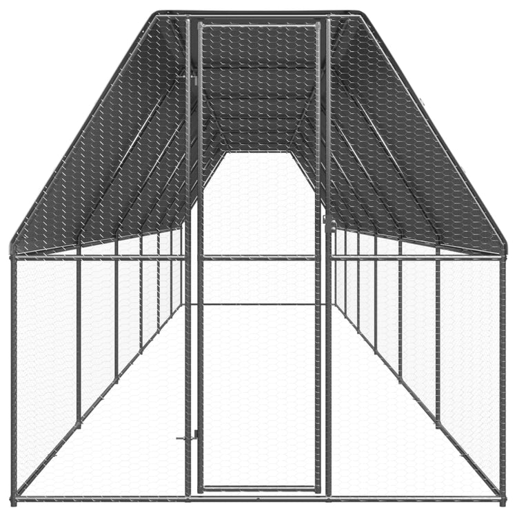 Vidaxl Buitenhok pour les poulets 2x12x2 m en acier galvanisé