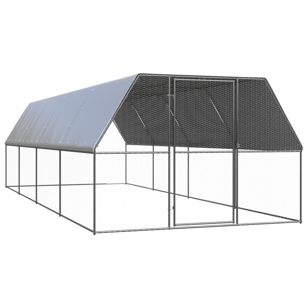 Vidaxl Buitenhok pour les poulets 3x8x2 m en acier galvanisé