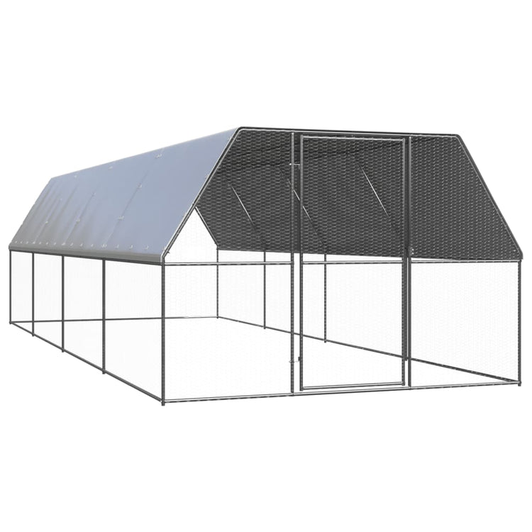 Vidaxl Buitenhok pour les poulets 3x8x2 m en acier galvanisé