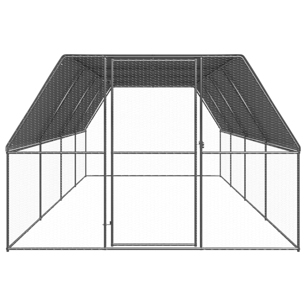 Vidaxl Buitenhok pour les poulets 3x8x2 m en acier galvanisé